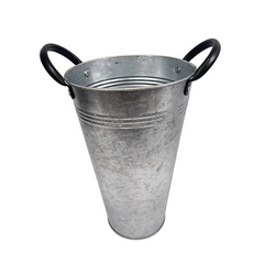 Tree Farm Galvanized Metal Pail Vase