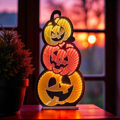 Triple Jack-o-Lantern Infinity Light 23"H