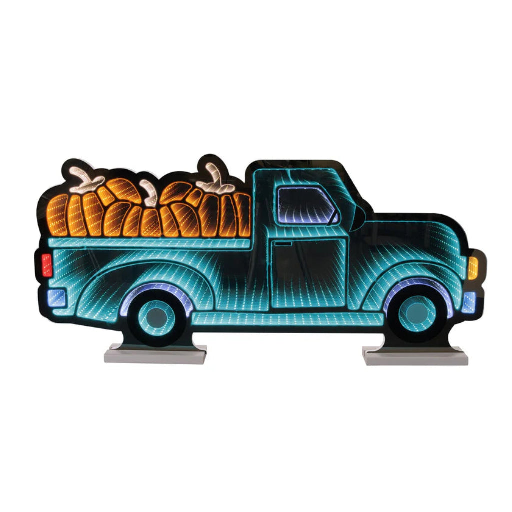 Truck with Pumpkin Infinity Light 35"L x 16"H