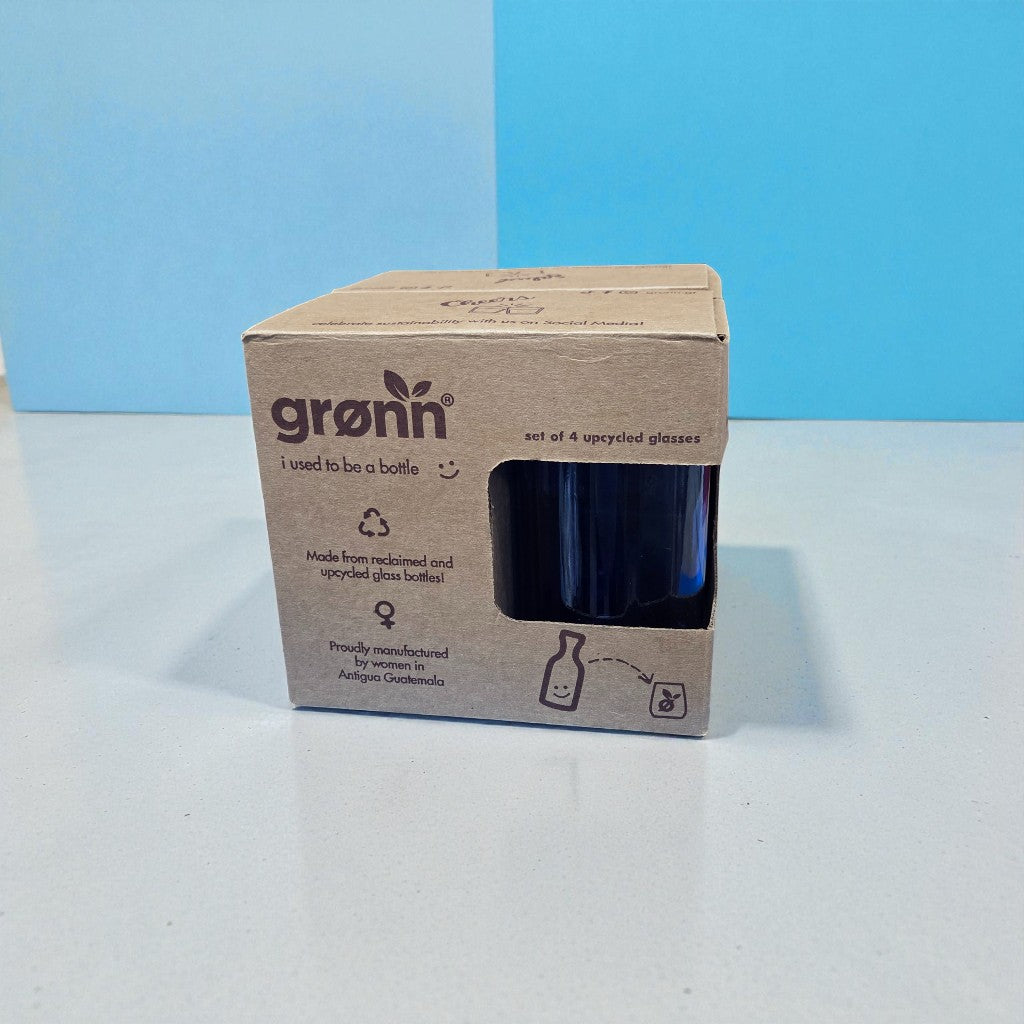 Upcycled Glass Tumber Set | 15.2 oz Blue