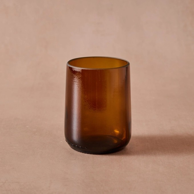 Upcycled Glass Tumbler Set | 8 oz Amber