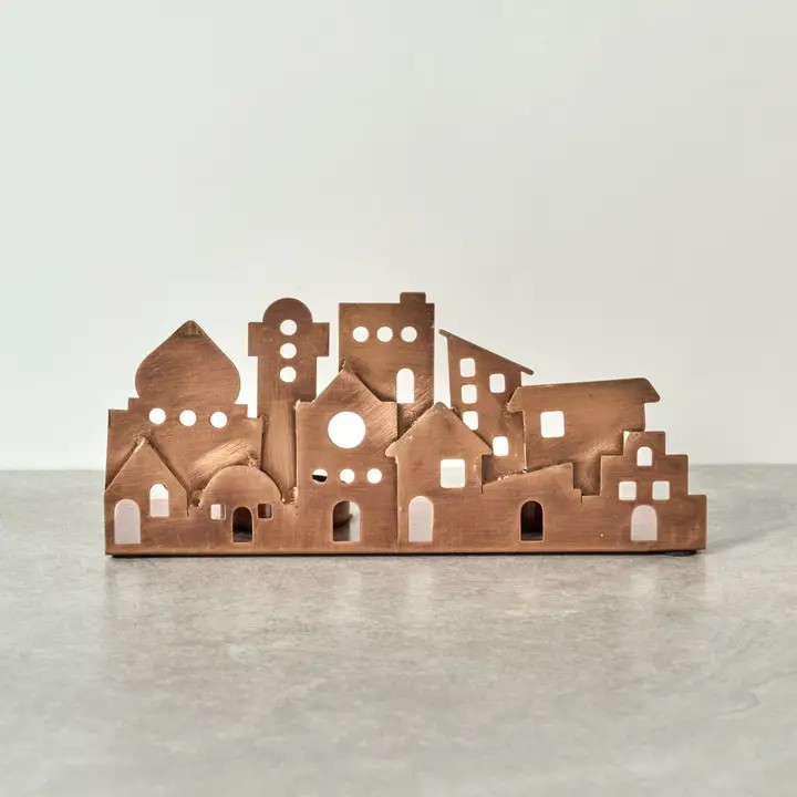 Village Lights Iron Candle Holder
