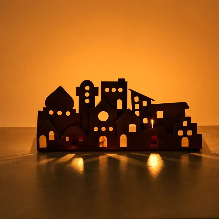 Village Lights Iron Candle Holder