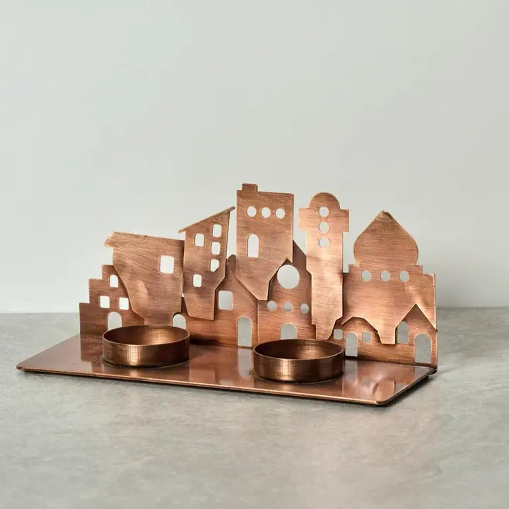 Village Lights Iron Candle Holder