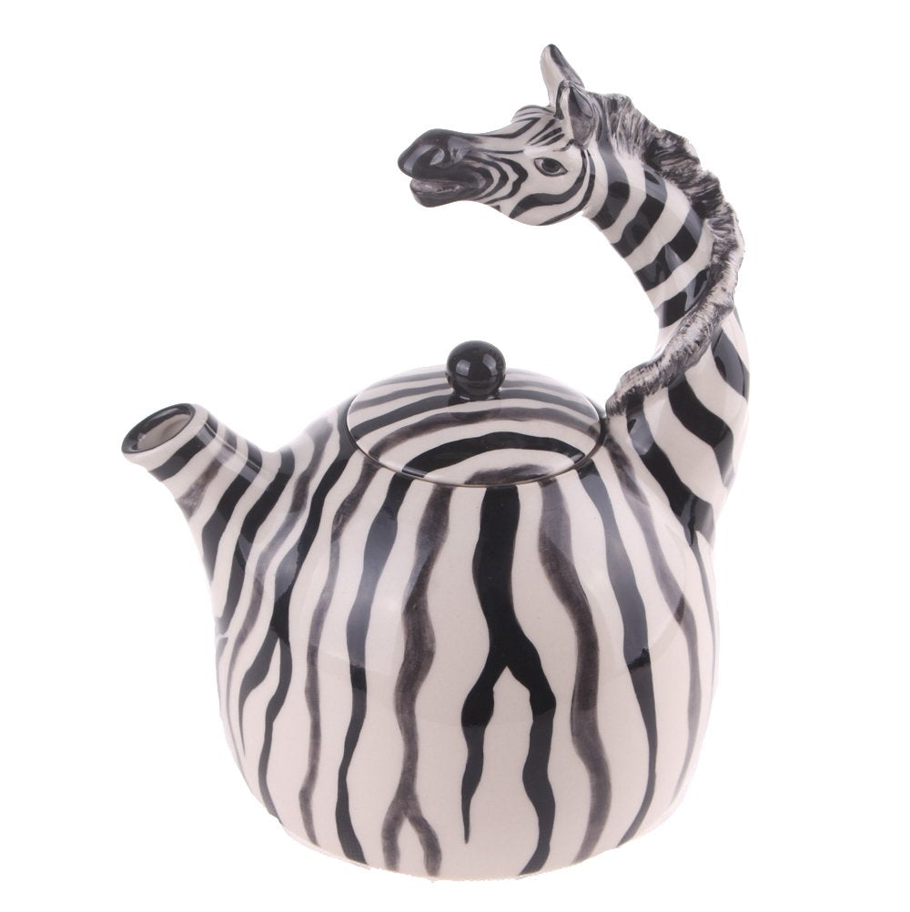 Whimsical Zebra Figural Teapot | Hand-Painted Ceramic