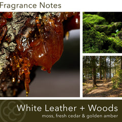 White Leather & Woods Candle
