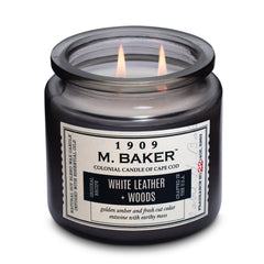 White Leather & Woods Candle