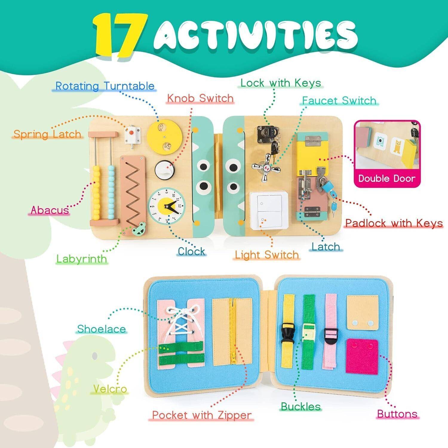 Wooden Busy Board for Toddlers