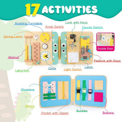 Wooden Busy Board for Toddlers