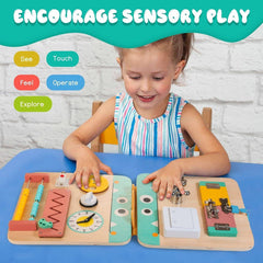 Wooden Busy Board for Toddlers