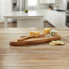 Wooden Charcuterie and Cheese Board with Knife