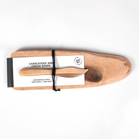 Wooden Charcuterie and Cheese Board with Knife