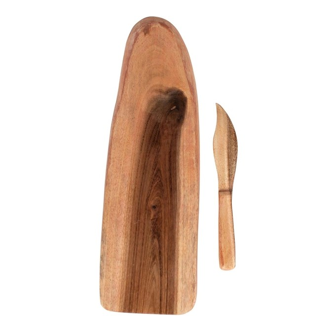 Wooden Charcuterie and Cheese Board with Knife