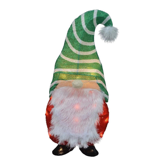 Candy Cane Lane Pre-Lit Gnome 3D Christmas Yard Decor LED Lights 20 Inch