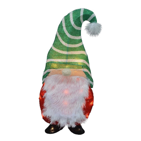 Candy Cane Lane Pre-Lit Gnome 3D Christmas Yard Decor LED Lights 20 Inch