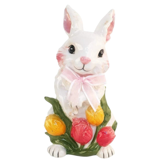 Blue Sky Clayworks Ceramic Blossom Valley Chet Bunny Figurine